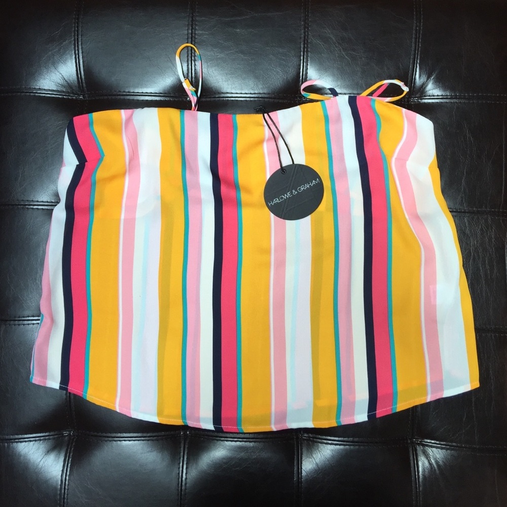 Harlowe & Graham Square Neck Stripe Print Cami